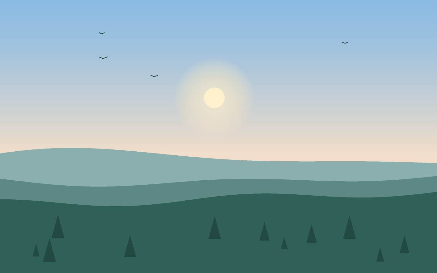 Ilustração de uma paisagem