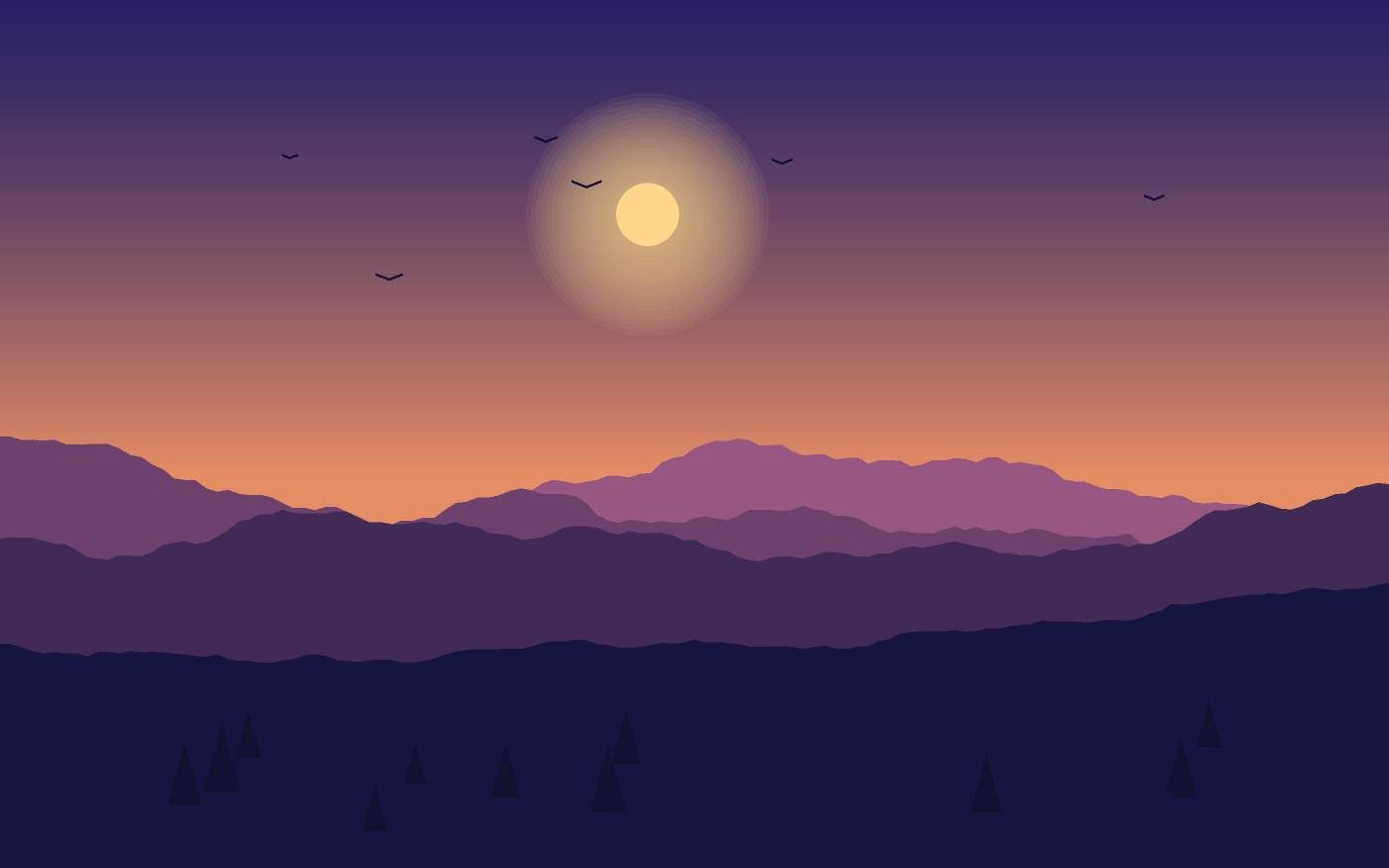 Ilustração de uma paisagem
