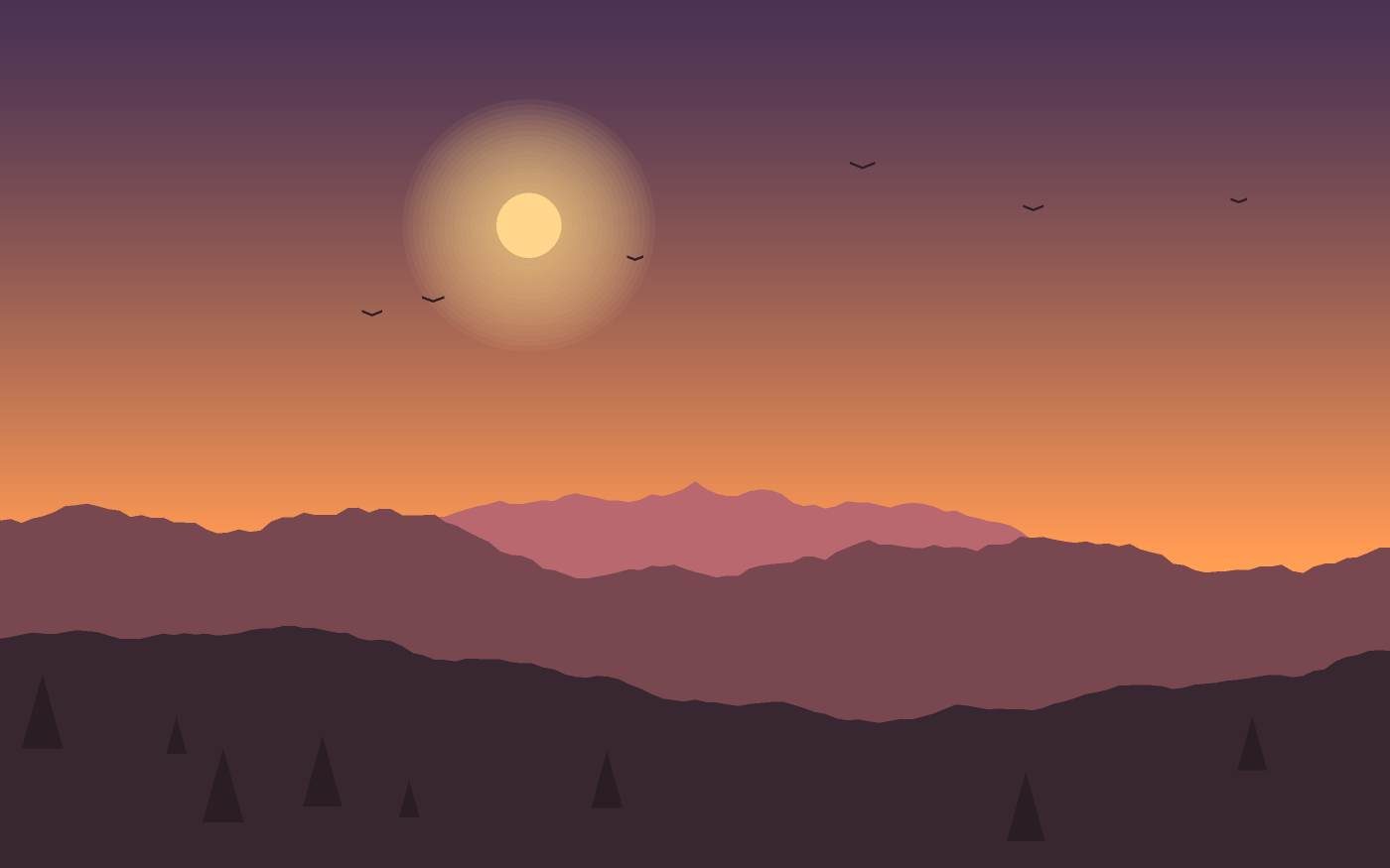 Ilustração de uma paisagem